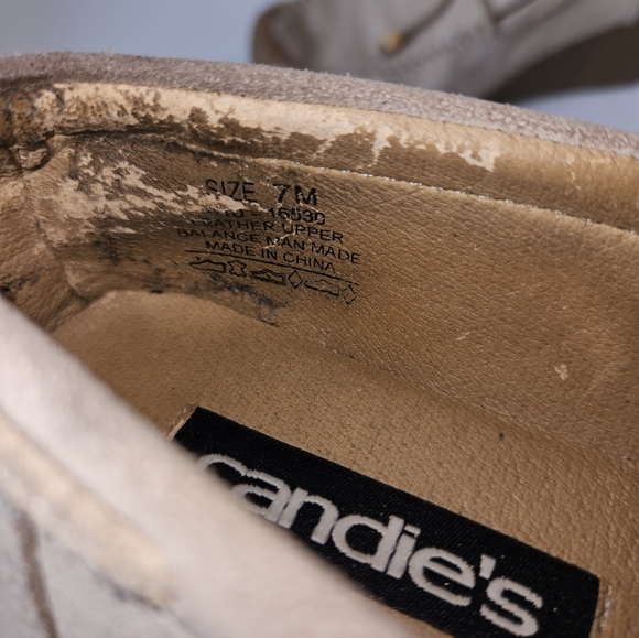 Vintage 90s Y2K Candies Platform Loafer Shoes Women 7 Chunky Suede Heel RARE - Picture 7 of 9